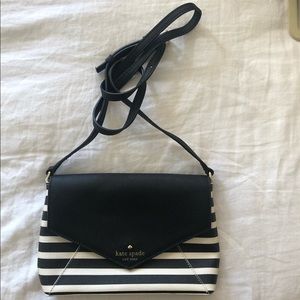 Kate Spade black and white striped purse